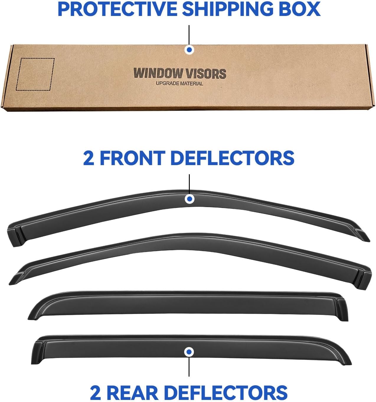 Window Visors Rain Guards Shield for 2002-2010 Ford Explorer/Mercury Mountaineer, Out-Channel Window Vent Wind Deflectors Visors Shades for 2003-2010 Lincoln Aviator
