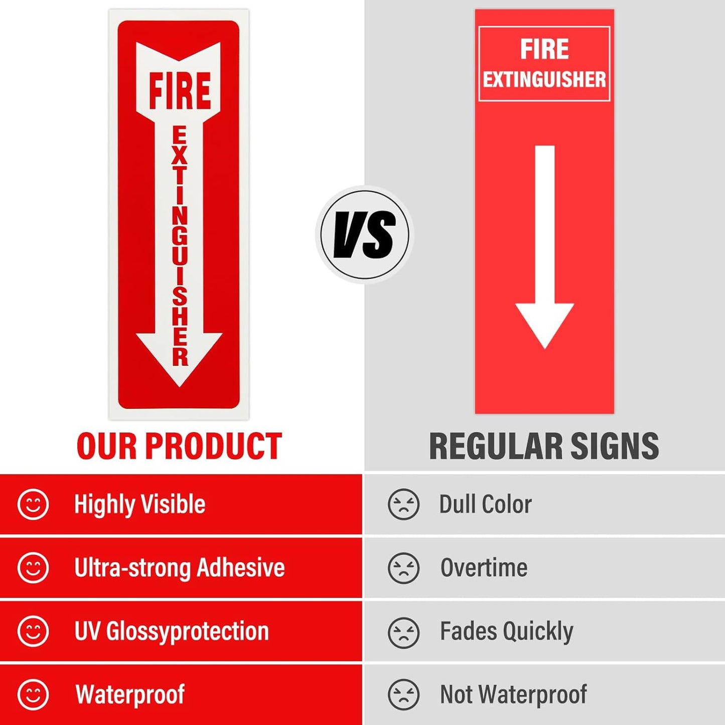 Madrigal Fire Extinguisher Glow in the Dark Sticker Sign,fire extinguisher sign,4Pack-4x12"Premium Self-Adhesive Vinyl for UV, Weather, Scratch, Water and Fade Resistance, Indoor and Outdoor