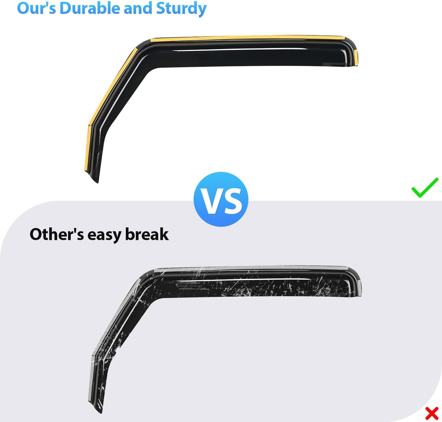 Nilight in Channel Rain Guards for Jeep Grand Cherokee 2011 2012 2013 2014 2015 2016 2017 2018 2019 2020 Vent Window Visors-4pcs