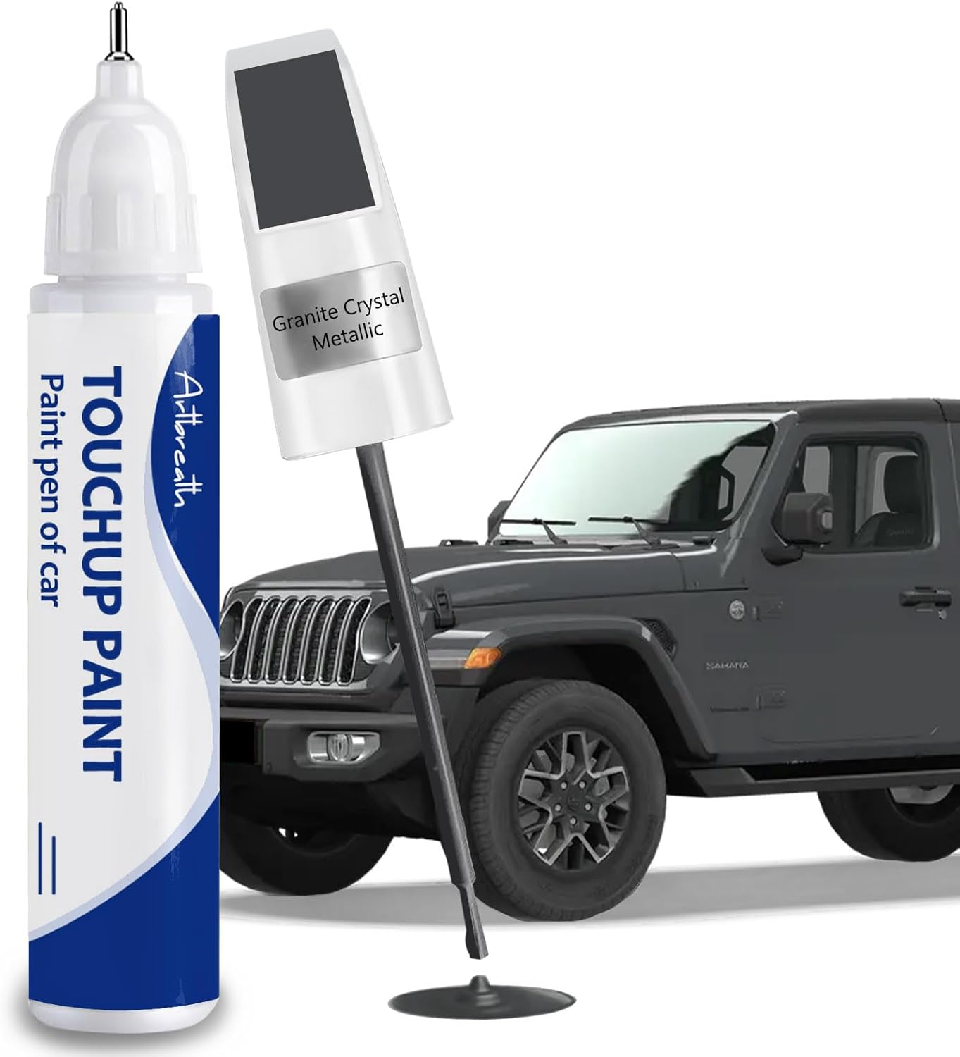 Granite Crystal Metallic(PAU/LAU) Touch Up Paint for JEEP-Exact Match–Chips and Nicks Car Paint Scratch Repair Kit Automotive Paint Pen for Wrangler-JK/Commander/Compass/Grand-Cherokee/Renegade