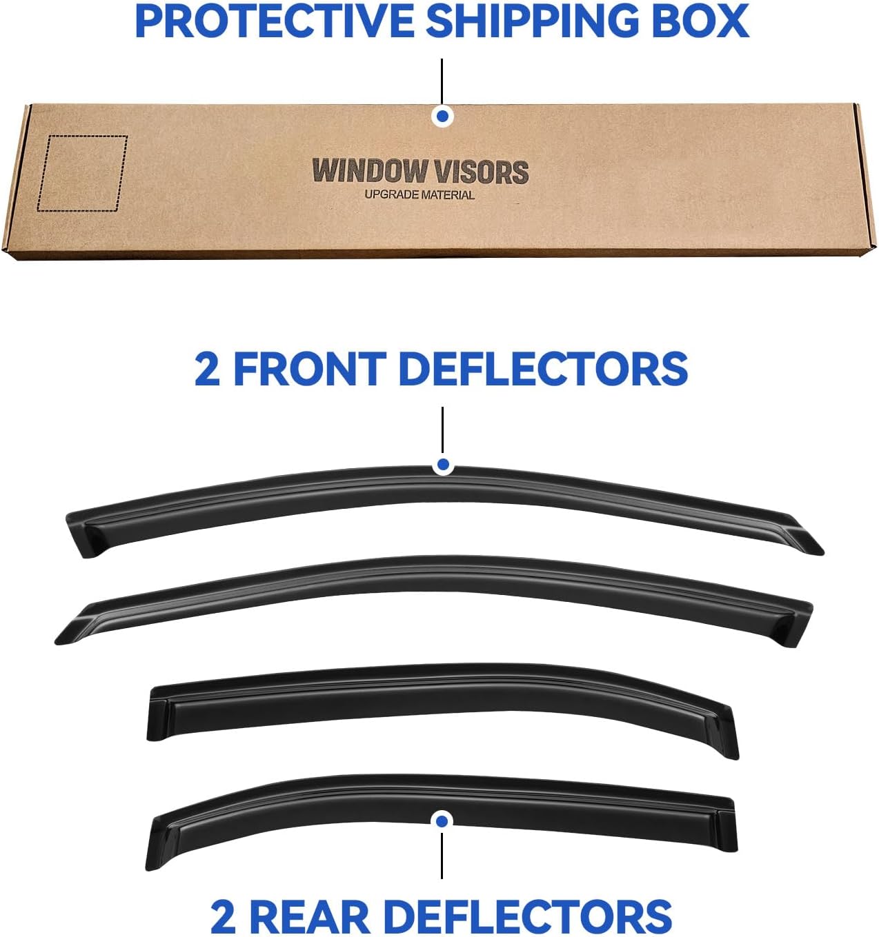 Window Visors Rain Guards Shield for 2006-2012 Ford Fusion, Out-Channel Window Vent Wind Deflectors Visors Shades for 2007-2013 Lincoln MKZ, 2006-2010 Mercury Milan, 2006 Lincoln Zephyr