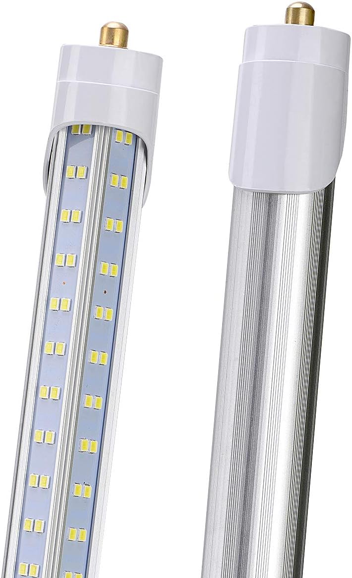 10 Pack,8 Foot LED Bulbs, 150W 19000lm 5000K Daylight, Super Bright, T8 T10 T12 LED Tube Lights, V Shape, FA8 Single Pin LED Lights, Clear Cover, 8 Foot LED Bulbs to Replace Fluorescent Light Bulbs