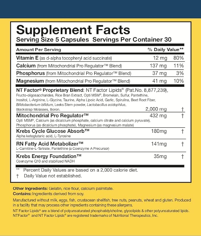 Researched Nutritionals ATP Supplements for Cellular Health & Energy Support - ATP Fuel - Vitamin E, CoQ10 & NADH to Promote Mental Clarity & Healthy Mitochondria (150 Capsules)