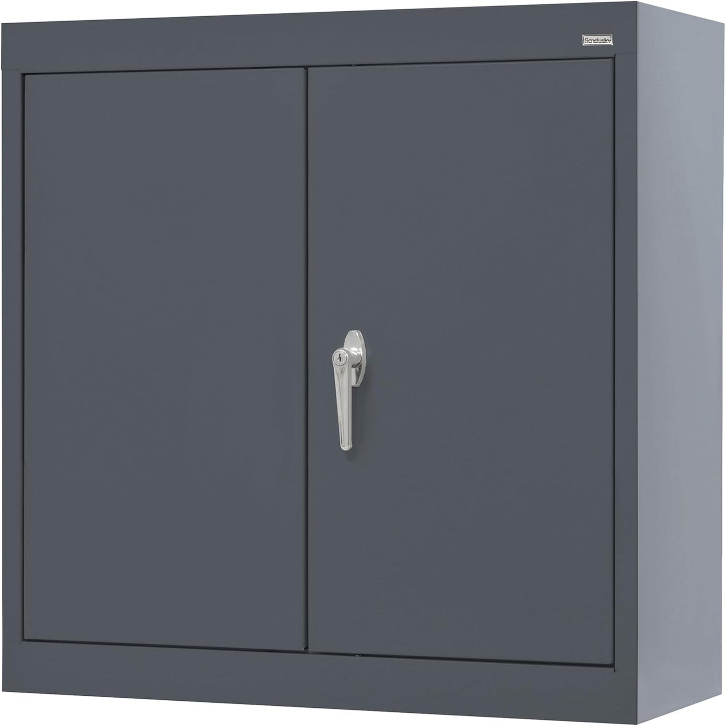 Sandusky Lee WA11301226-02 Wall-Mount Metal Storage Cabinet with Adjustable Shelf, Locking Handle, 200lb Capacity, 12" Depth x 30" Width x 26" Height, Charcoal