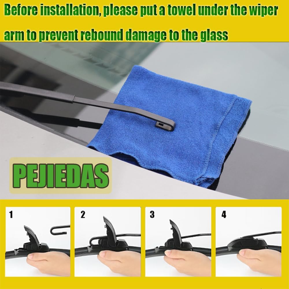 Set of Wiper Blades, Front Wiper + Rear Wiper Blades for Kia Soul 2010-2020/Kia Sorento 2011-2015 (24 inch + 20 inch + 11 inch Wiper Blades) OE Original Style