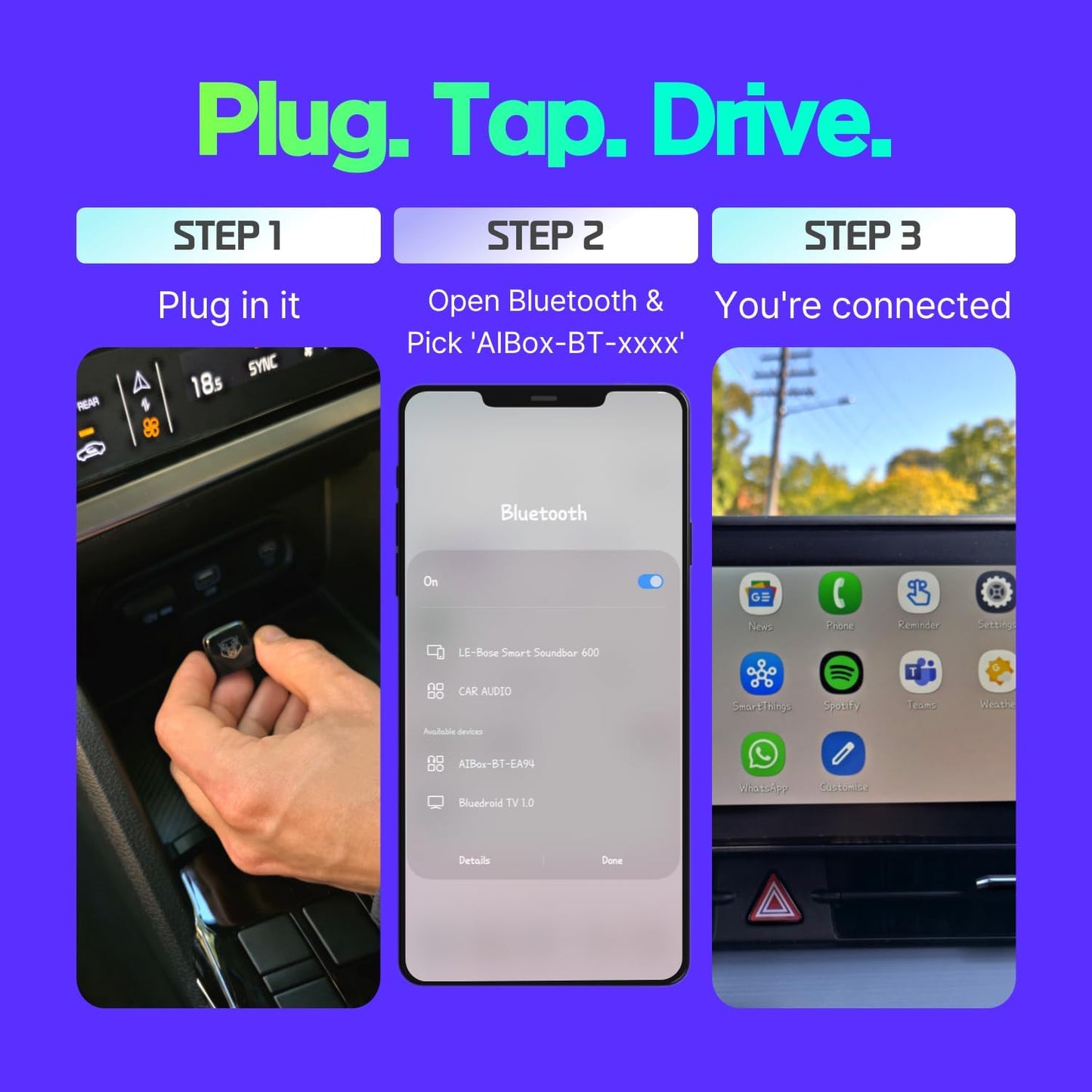 2025 Upgraded Wireless CarPlay & Android Auto Adapter | Instantly Converts Wired to Wireless | Fast 5.8GHz WiFi + BT 5.4 | USB-A & USB-C | Compatible with Most Cars 2016+
