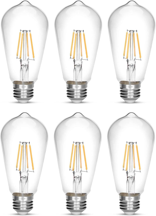LED Edison Bulb 4W,Antique 40W Vintage Edison Bulb,E26 Light Bulb Non Dimmable Led Bulb 450 Lumens 4000K Daylight White,Pack of 6