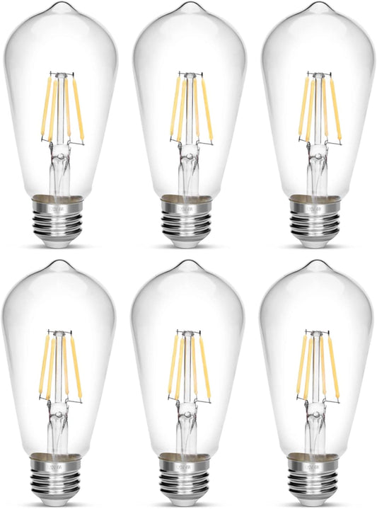 LED Edison Bulb 4W,Antique 40W Vintage Edison Bulb,E26 Light Bulb Non Dimmable Led Bulb 450 Lumens 5500K Cold White,Pack of 6