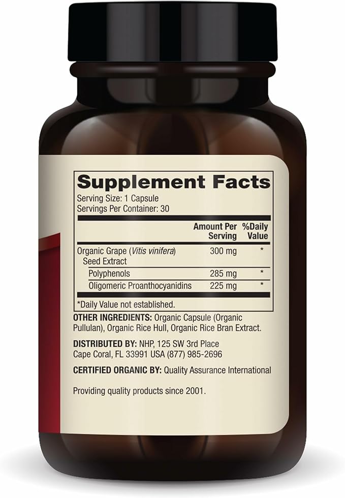 Dr. Mercola Organic Blood Pressure Support - Supports Healthy Circulation - High-Potency Grape Seed Extract - Non-GMO & Soy-Free - 30 Capsules (30 Servings)