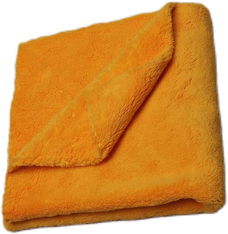 Plush Edgeless Microfiber Towel for Car, Soft Drying Wash Detailing Buffing Polishing Towel, 530 GSM 6Pack 16 x 16inches (Orange, 6Pack)