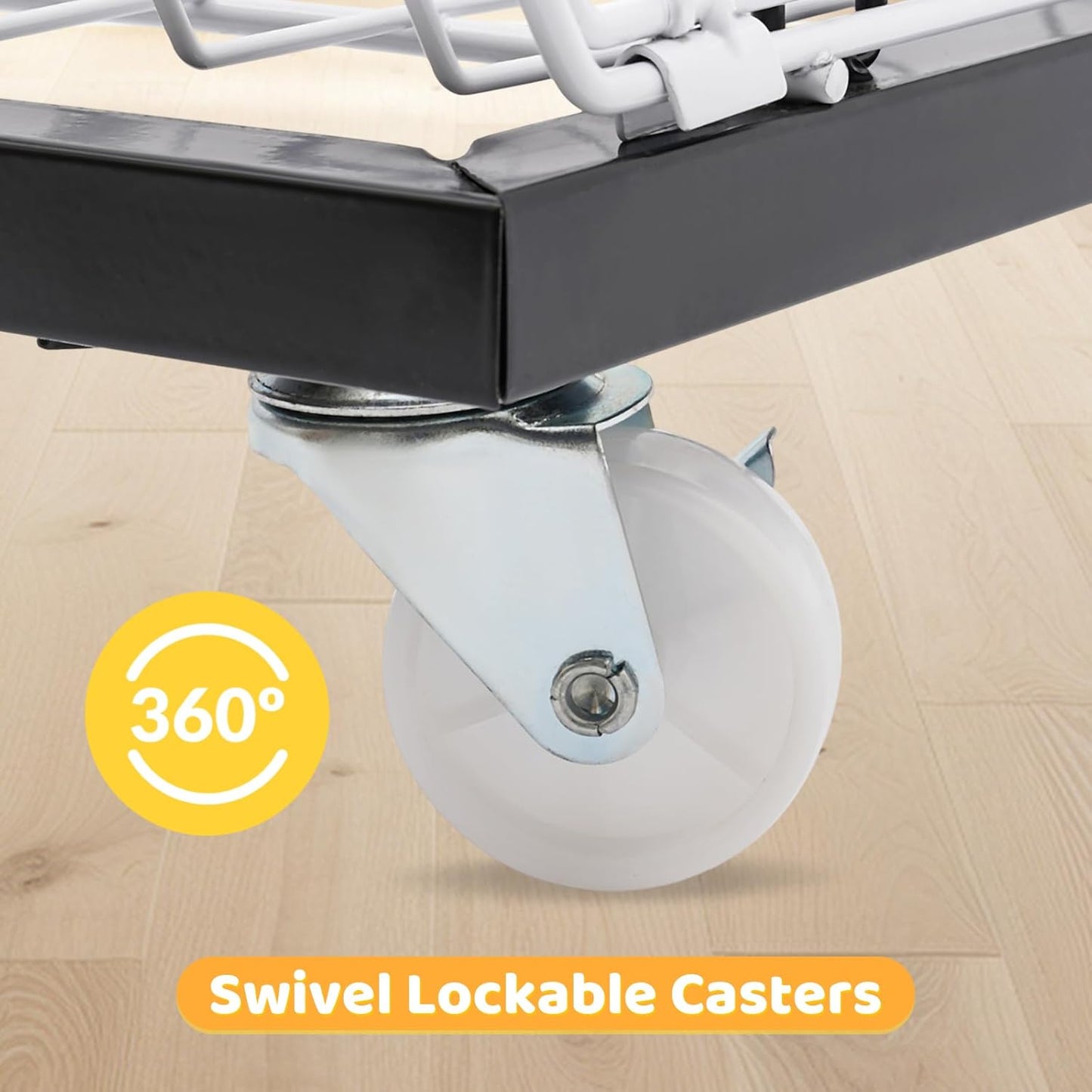 Retail Display Rack 5-Tier Market Merchandise Display Shelf Fruit Storage Shelf Vegetable Snack Basket Retail Store Supplies with Wheels for Home Store Market (18" D X 35" W X 55" H-White)