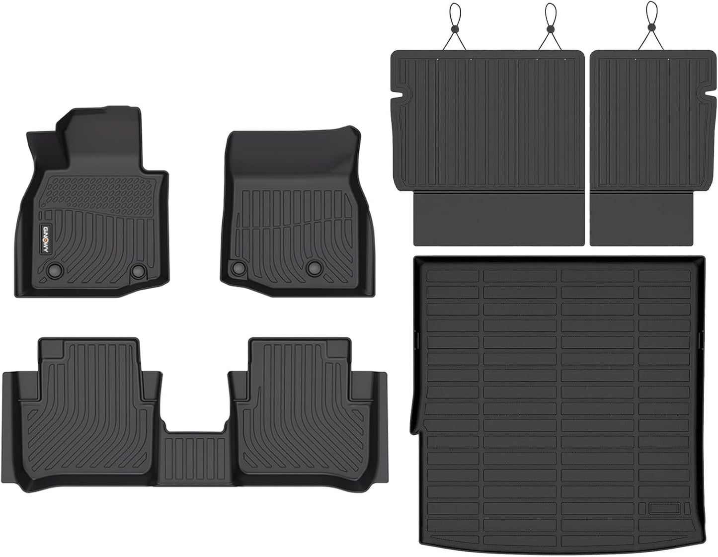 GINOWY- Floor Mats & Cargo Liner for Mazda CX50 Hybrid 2025, TPE All Weather Mats Floor Liners CX-50 2025 Waterproof Non-Slip Trunk Mat CX50 Automotive Accessories Mats Black