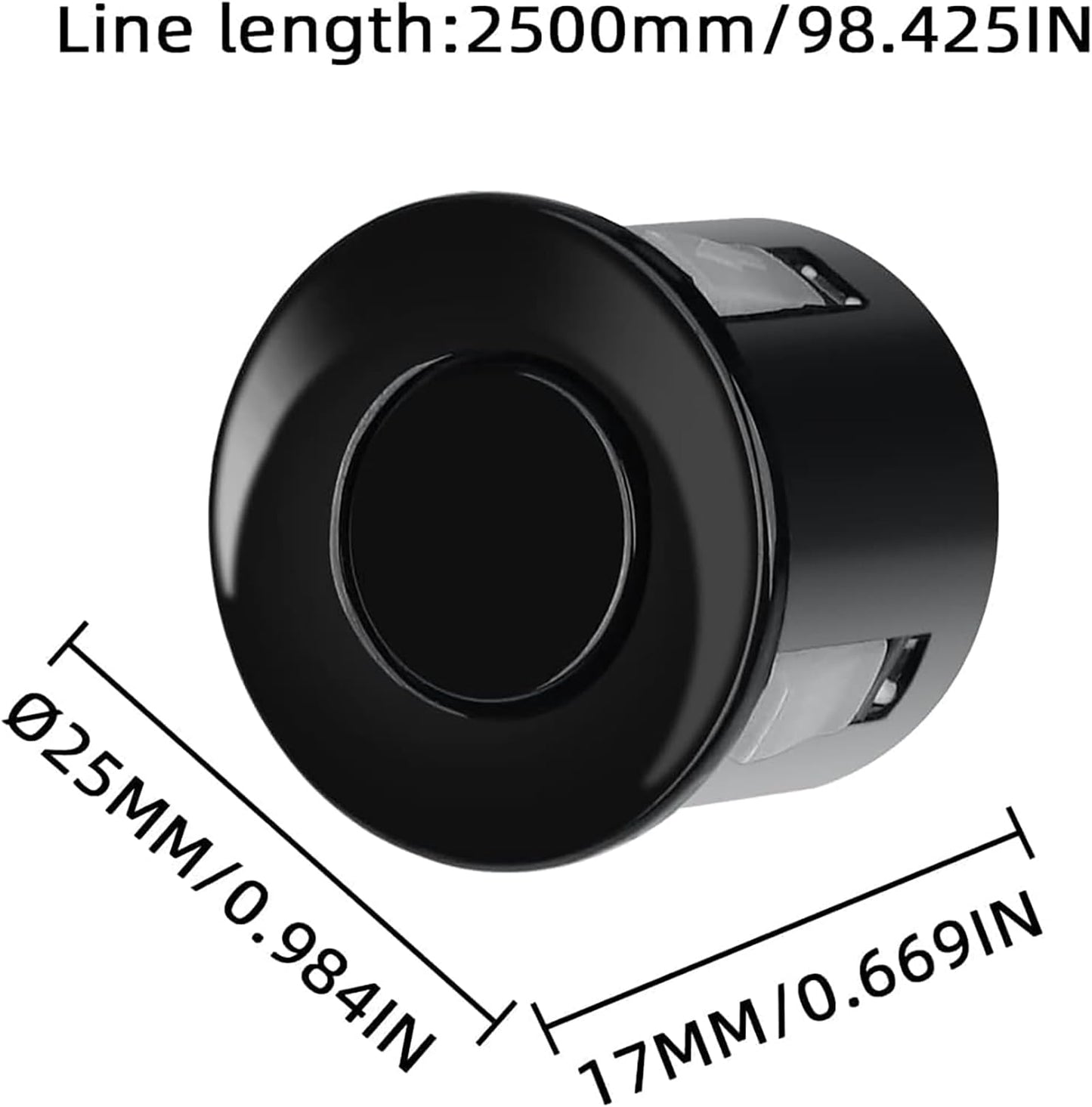 Parking Sensor Kit Backup Sensor Kit Reverse Sensor for Car 16 Color Options for Probes Adjustable Alarm Volume Professional Sensore de Reversa para Carro Safe Driving Assistant（Black）