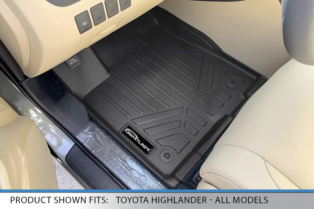 MAXLINER All Weather Custom Fit 2 Row & Cargo Liner Behind The 2nd Row Floor Mat Liner Set Compatible with 2014-2019 Toyota Highlander