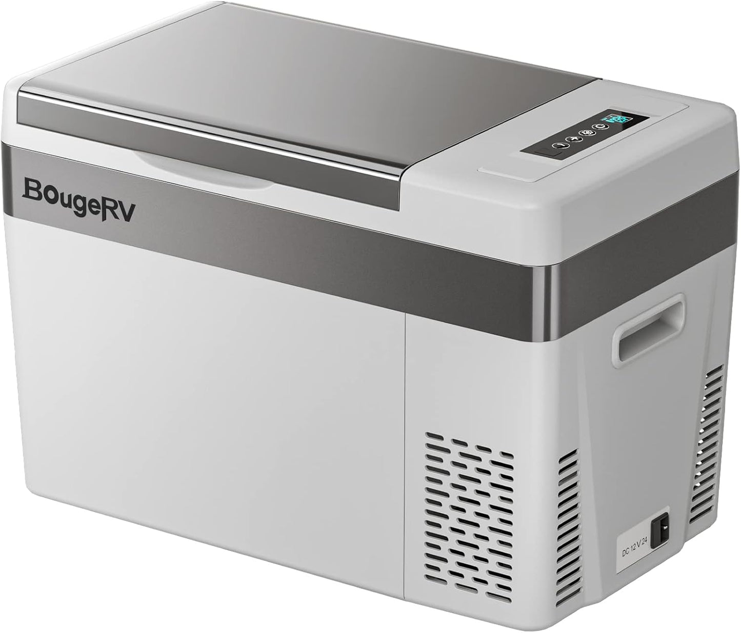 BougeRV 12 Volt Refrigerator With Cover 12V Car Fridge 30 Quart Portable Freezer Compressor Cooler Compressor Freezer, 12/24V DC 110~240V AC, -8℉~50℉ for Truck RV SUV