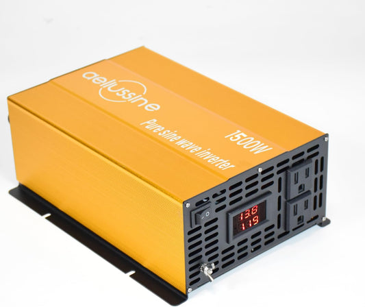 1500W Pure Sine Wave Inverter-48V DC to 110V 120V AC Power Converter with 2 AC Outlets, 48 Volt Power Inverter for Truck, Rv, Camping, Home, Emergency Power