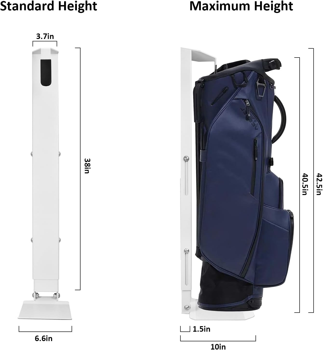 Wall Mount Golf Bag Storage Stand Organizer Rack for Garage, Air Spring Sliding System Single Golf Bag Holder for Wall, Golf Storage Organizer for Golfing Clubs, Home, Basement