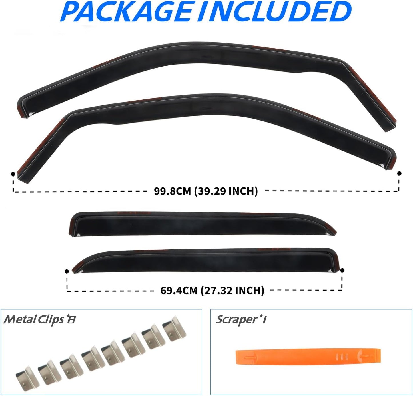 4 PCS in-Channel Rain Guards Fit for 2009-2018 Dodge Ram 1500 Crew Cab, 2019-2023 Ram 1500 Classic Body, 2010-2024 Ram 2500 & 3500 Mega/Crew Cabs Window Vent Visors, Window Deflectors