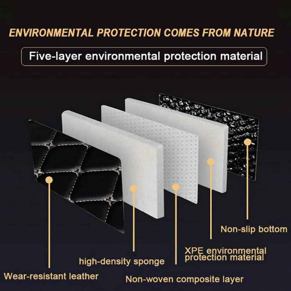 Custom Colors Car Floor Mats Black Pink for 99.9% Sedan SUV Sports， All-Weather Liners Car Floor mat，Luxury Leather Automotive Floor Mats (Black Beige,3D Floor Mats)