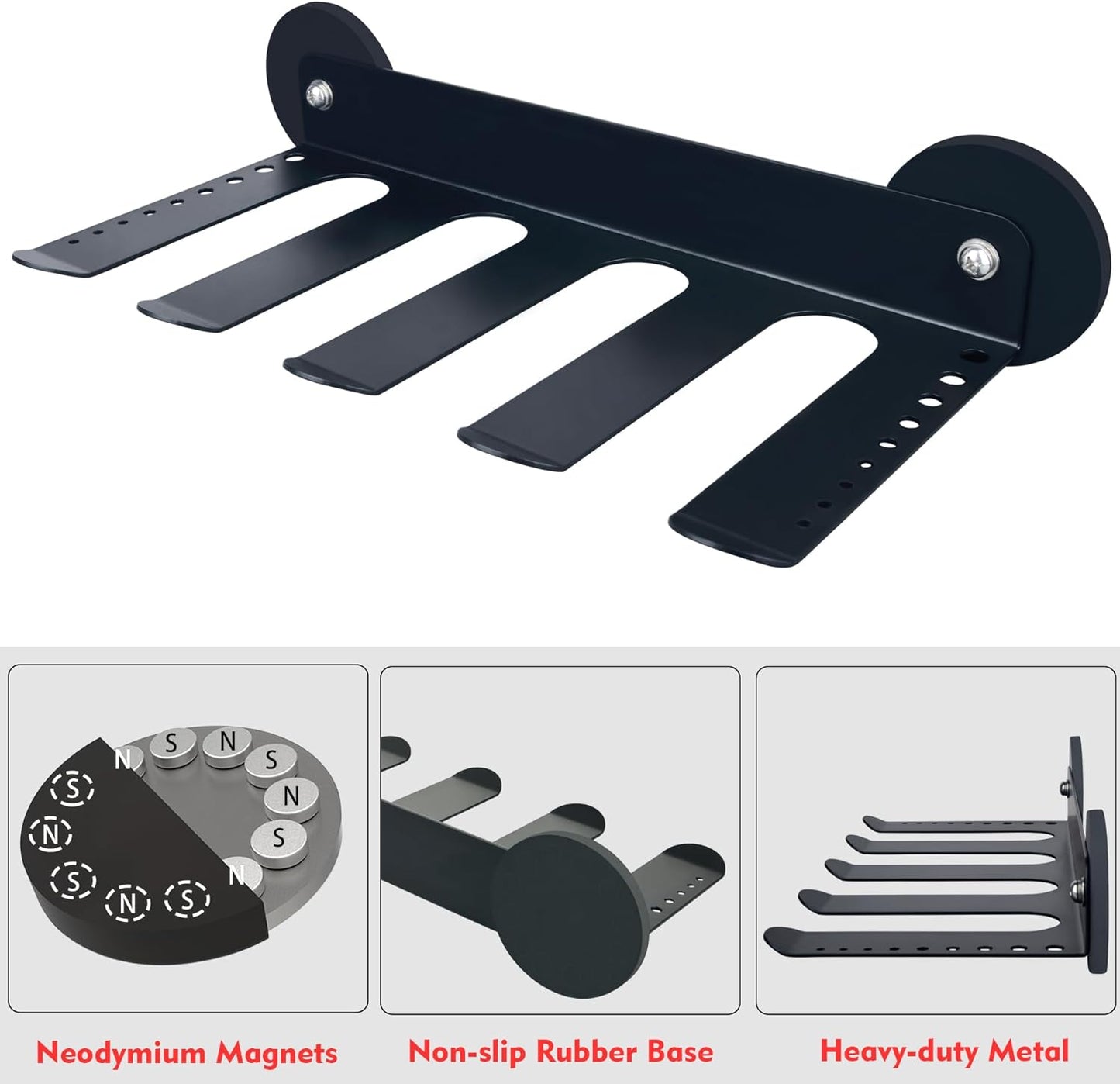 MUTUACTOR Power Tool Organizers and Storage Garage Drill Drivers Shelves Magnetic Mount 4 Slots,Heavy Duty Magnetic Racks and Shelving Utility Storage Holder for Garage Warehouse