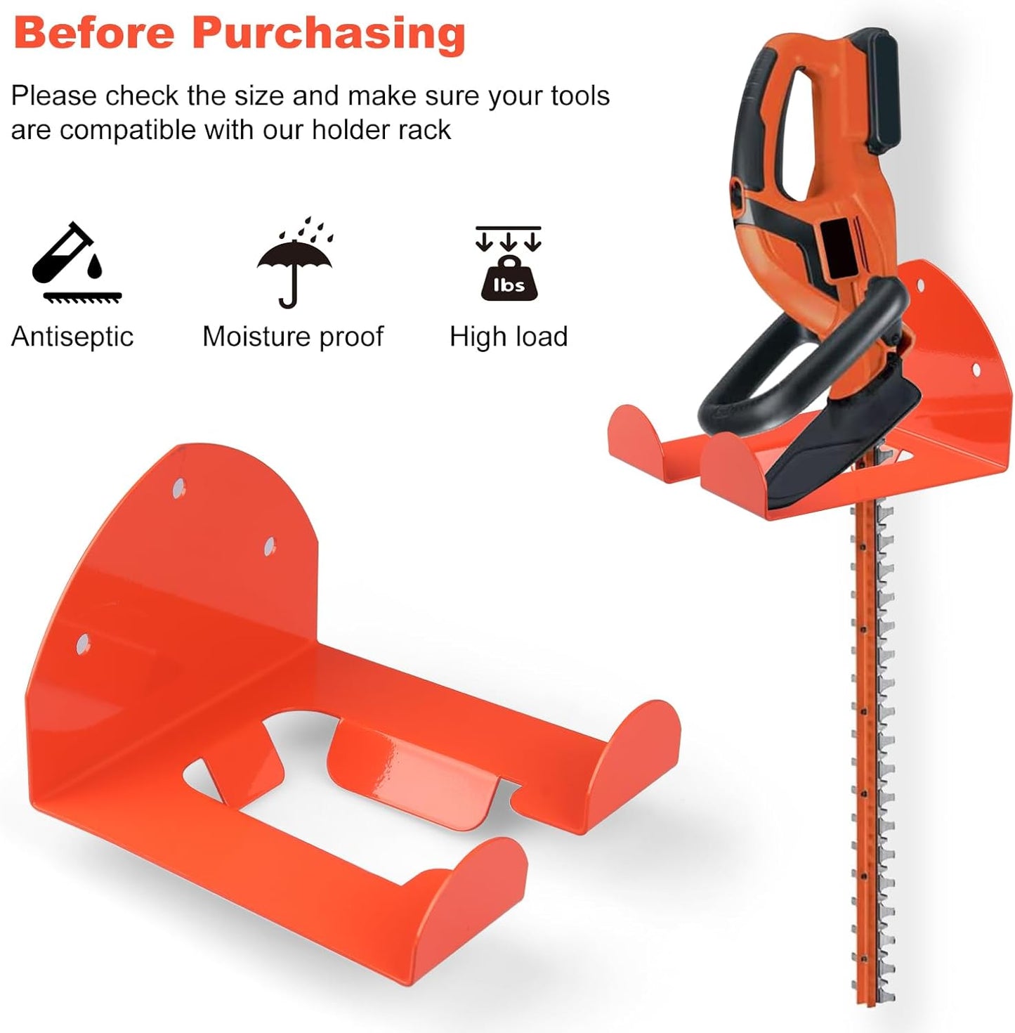 Weedeater Hanger,Trimmer Rack Heavy Duty Wall Mount for Weed Eater, Grass Trimmer, Hedge Trimmer – Garage Storage Organizer, Space-Saving Tool Holder