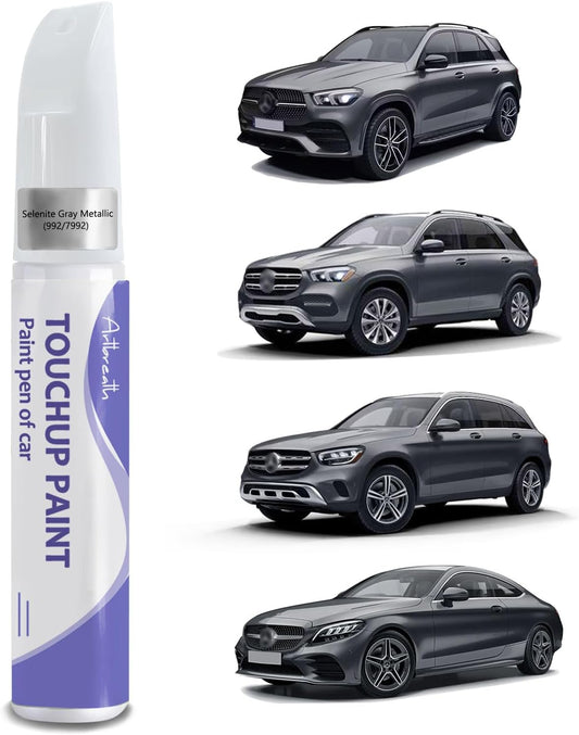 Touch Up Paint for Mercedes Benz Selenite Gray(992/7992)-Exact Match–Chips and Nicks TouchUp Paint Pen Scratch Repair Car Accessories Car Paint Pen for Erase Car Scratches