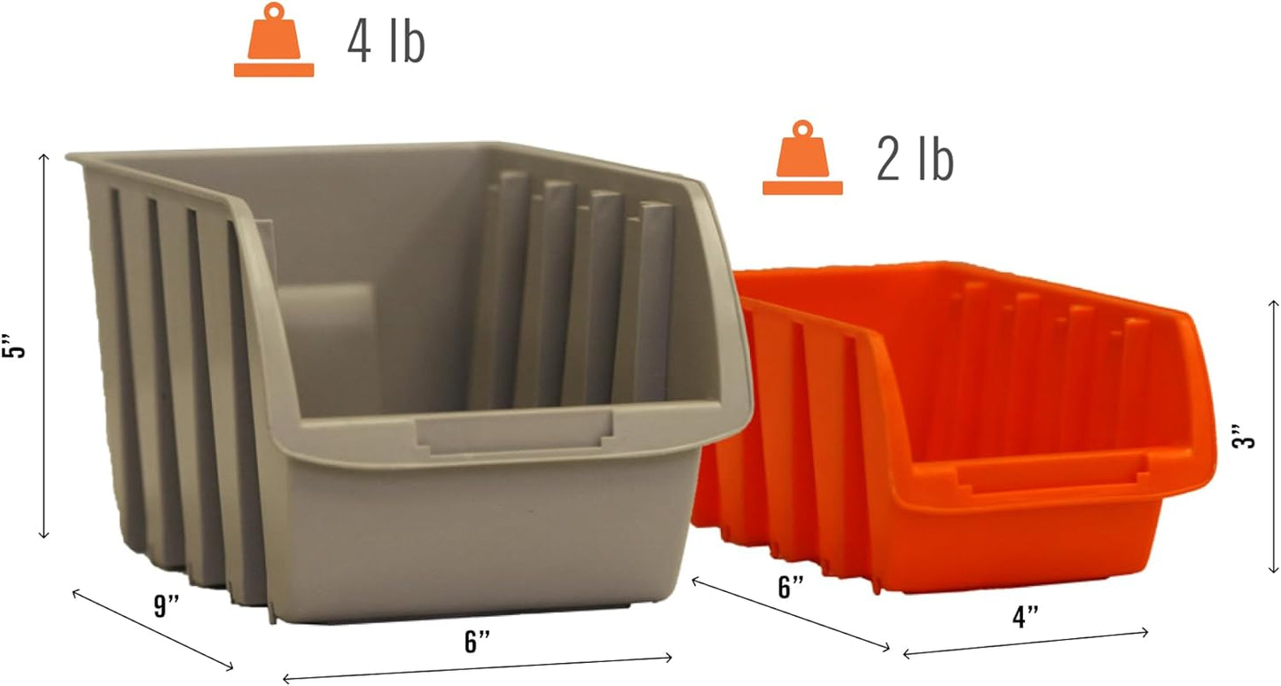 TRINITY EcoStorage 6-Tier Dual-Sided Rolling Bin Rack, 330 Pound Capacity, Includes 94 Organizer Bins, 19.75" x 35.5" x 48.5", Black