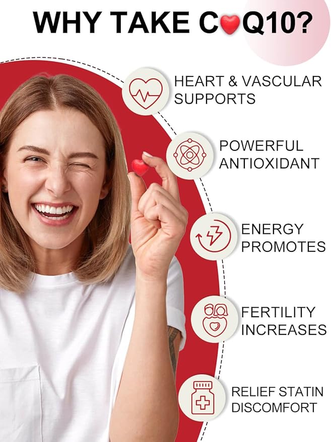 DRFOSTER Coq10 400mg Softgels Ubiquinol - Co Q 10 Supplement Coenzyme q10 Cq10 400mg Plus Vitamin E, PQQ, Black Pepper for Heart Health, 120 Counts