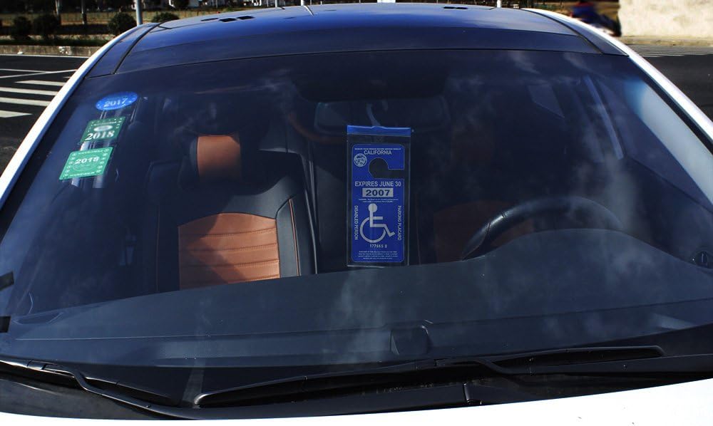 Handicapped Parking Placard Holder - Disabled Placard Protective Mirror Tag Holder with Larger Hanger by Tbuymax(Set of 4)