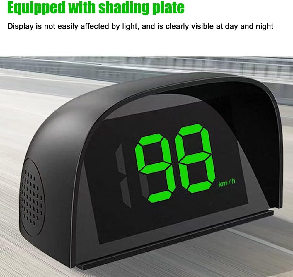 Shkalacar Car HUD Headup Display KM/H MPH GPS Digital Speedometer with LED Large Font Display for Car Truck SUV Motorcycle