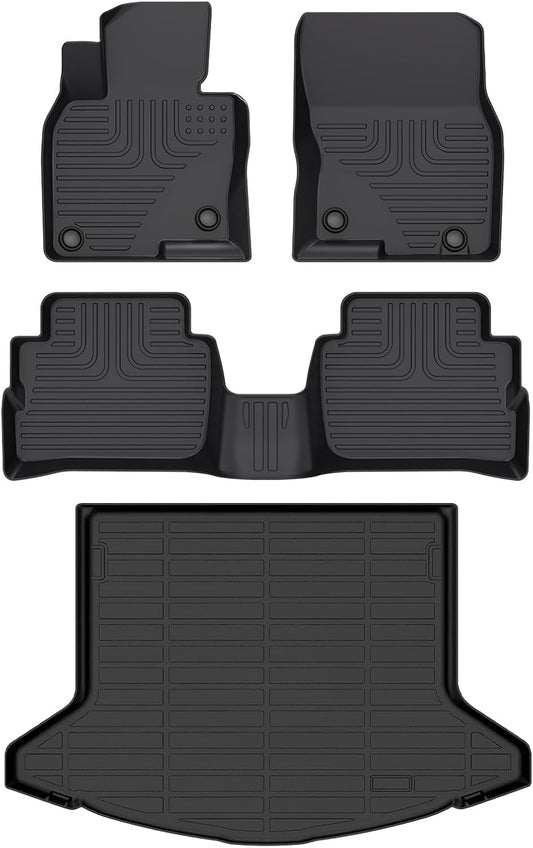 All Weather Floor Mats and Cargo Liners Set Fit for Mazda CX5 2025 2024 2023 TPE Car Mats Waterproof Anti-Slip Rubber Trunk Liner CX-5 Accessories