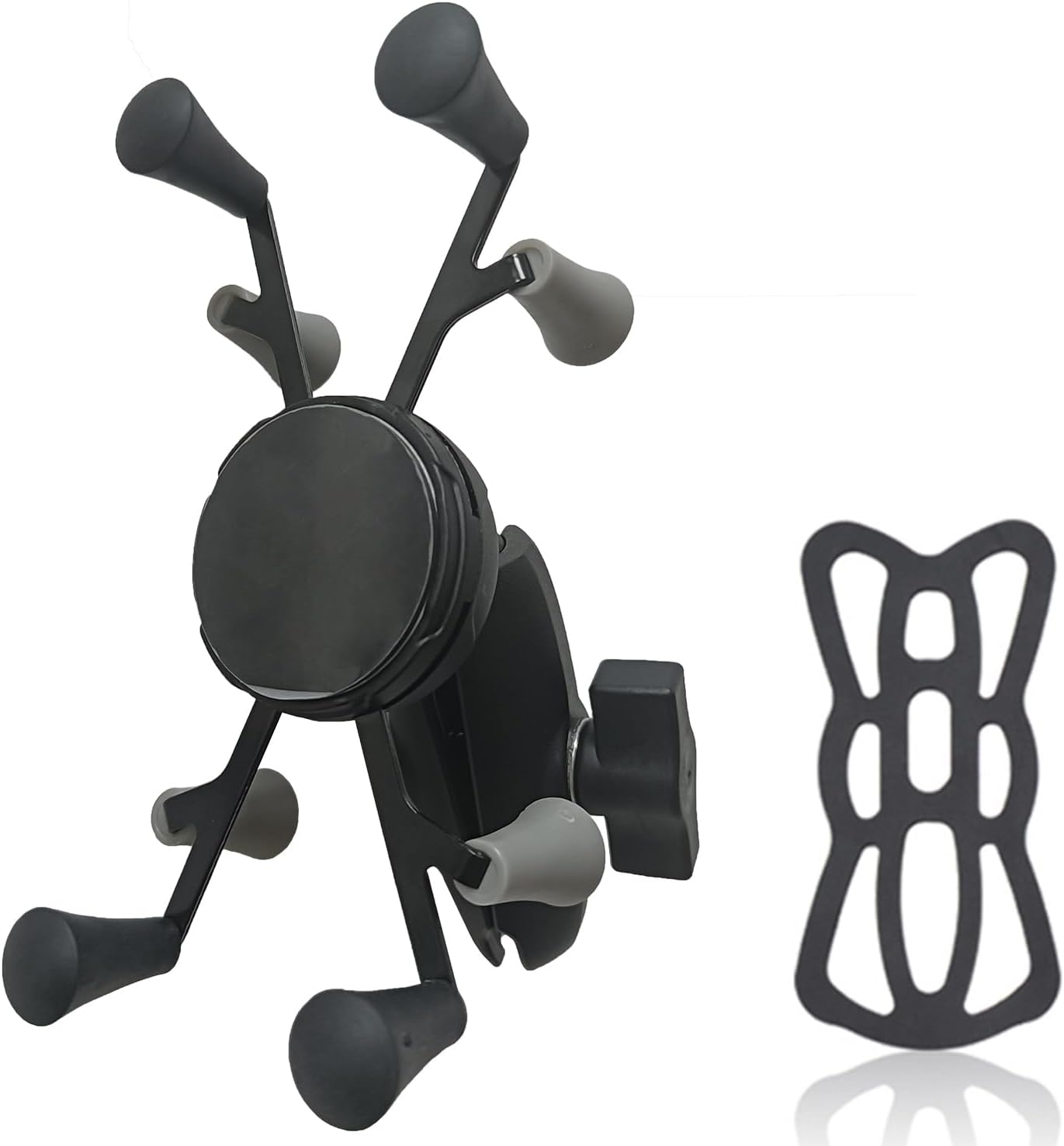 Strg Tablet Mount with Composite Double Socket Arm(Medium) for 6" Tablets, Tablet Holder Compatible with RAM B Size 1" Ball Mounts Components for Motorcycle Bike Car etc