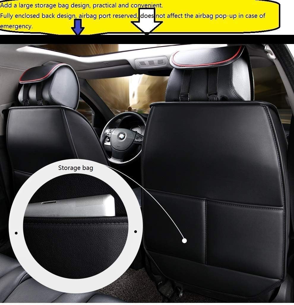 Seat Covers Full Set, Waterproof Leather Seat Covers for Cars, 5 Seats Universal Car Seat Protectors, Black Car Seat Covers Car Seat Cushions Fit for Most Cars (Black)