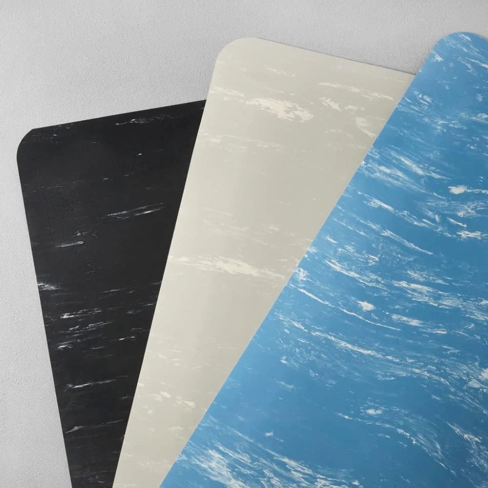 Consolidated Plastics Anti-Fatigue Marble Floor Mat, Commercial Grade Standing Support for Leg & Back Pain, Thick Heavy-Duty Rubber Made in USA (Blue, 2' x 3')