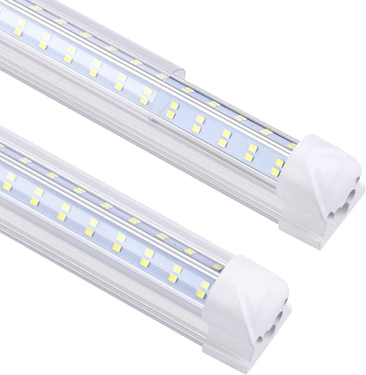 20 Pack, 8FT Led Shop Light, 144W 6000K 19800LM Clear White, Led Shop Light 8FT 110V Linkable Integrated V-Shape for Shop Garage, Warehouse