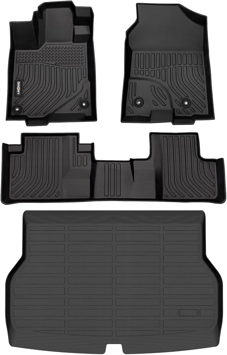 GINOWY- Floor Mats & Cargo Liner for Acura RDX 2016-2018, TPE All Weather Protection Car Mats RDX 2017, Custom for RDX Floor Liners Full Set, Anti-Slip Automotive Trunk Mat Accessories-Black