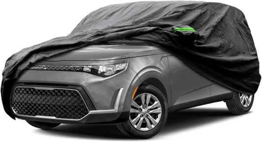 Proadsy 2025 Upgrade Car Cover Custom Fit for Kia Soul 2010-2025, Waterproof All Weather for Automobiles, Full Exterior Cover Rain Snow Sun Protector Indoor Outdoor Car Cover