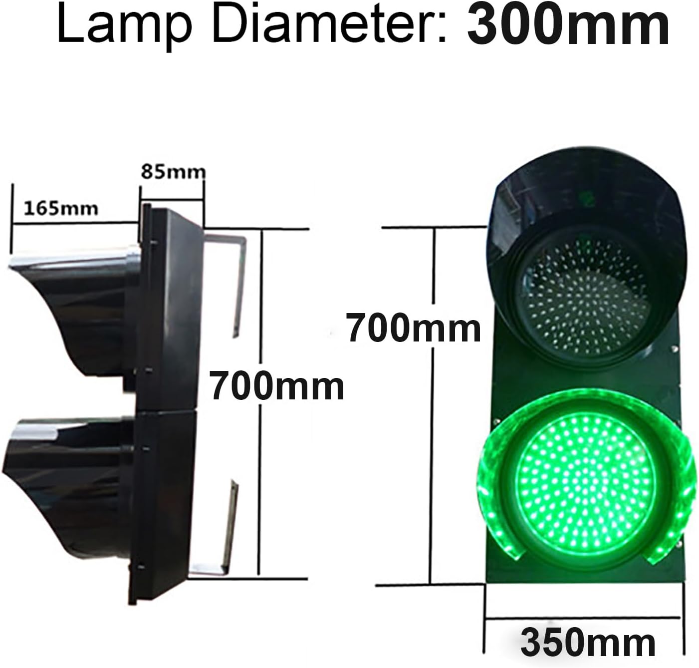 WilkSxyc Red/Green Traffic Stop Light, LED Traffic Light Lamp with Remote Control, 200mm/300mm Diameter Lens, Dock Bay Indicator Warning Light, Industrial LED Traffic Stop Light ( Color : 300mm/12in ,