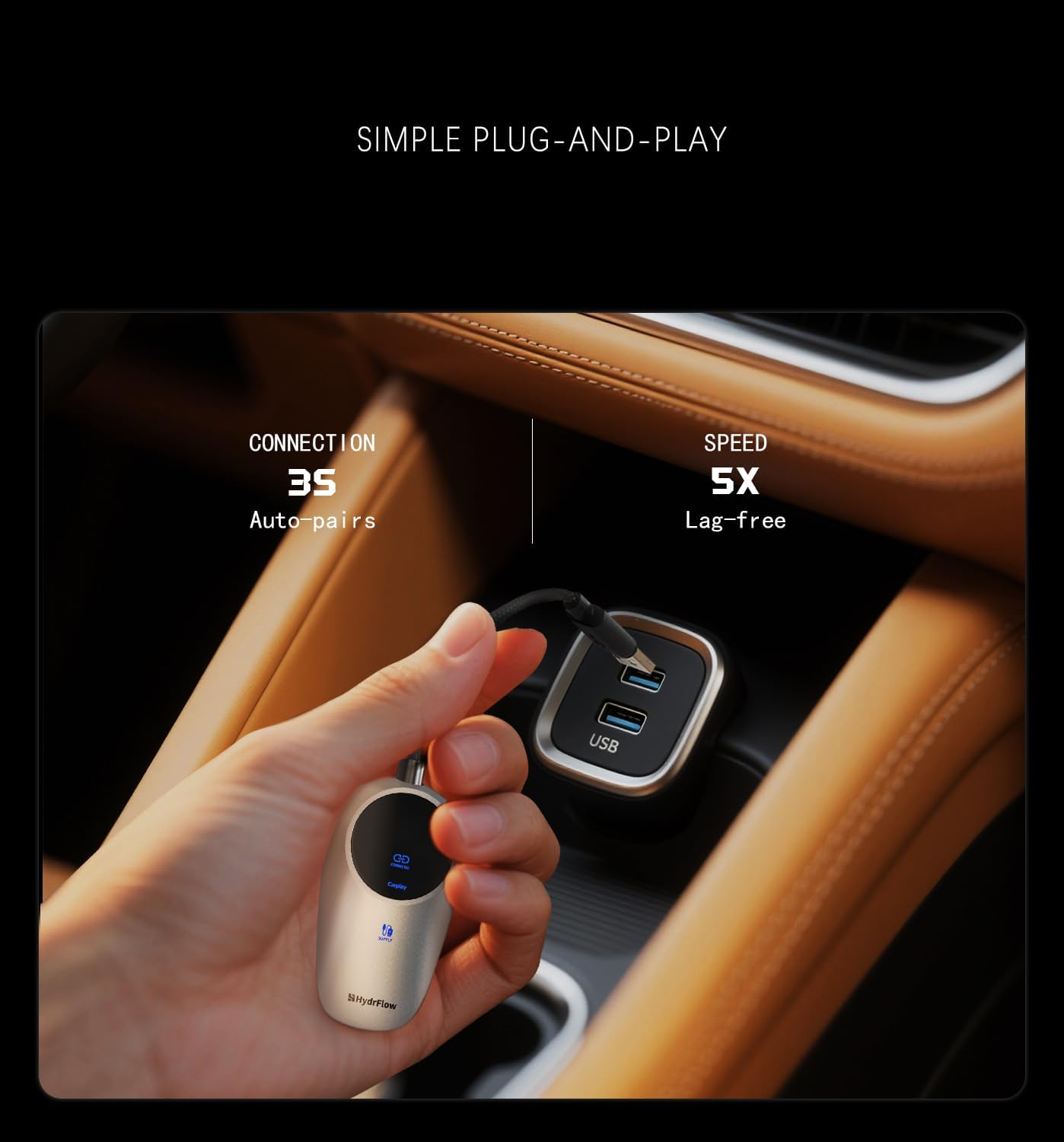 Wireless CarPlay Adapter for iPhone with LED Display 2025 Upgrade, Convert Wired to Apple Wireless CarPlay Adapter, Stable Control & No Delay CarPlay for iOS 10+ & Cars from 2015+, Space Silver