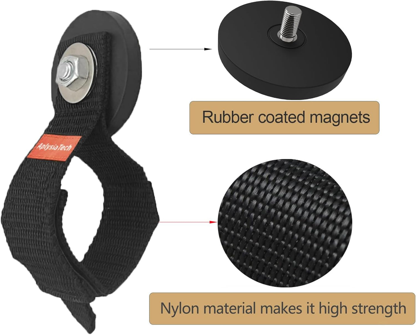 Super Strong Garage Magnetic Hooks Heavy Duty-6Pack,Powerful Magnetic Strips for Power Drill, Garden Tools, Hose, Straps, Steel Pegboard, Garage Magnetic Hooks Hanger,Workshop Tool Holder