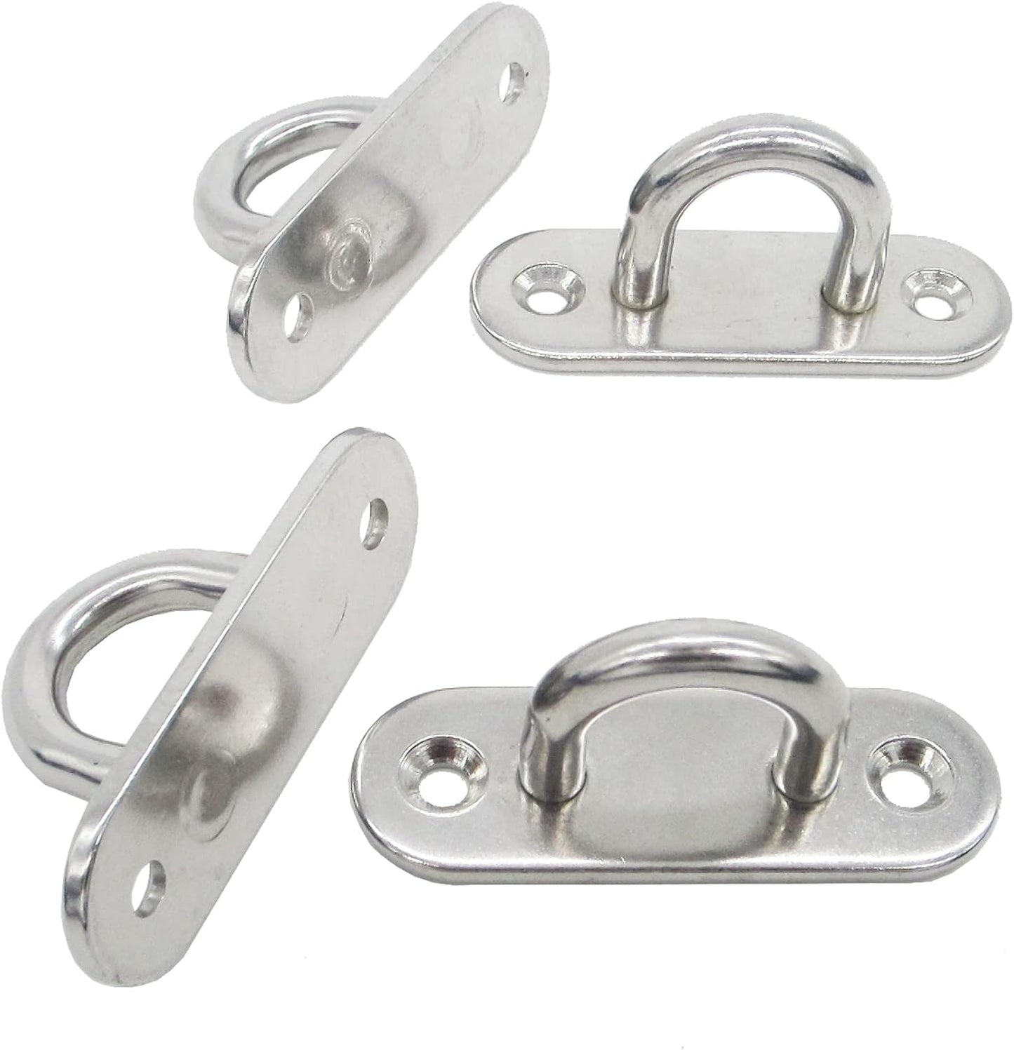 Stainless Steel Ceiling Hooks & Wall Hangers - Heavy Duty M8 Screw Mount, Rust-Proof Anchor Straps for Garage, Outdoor, Storage (4-Pack)