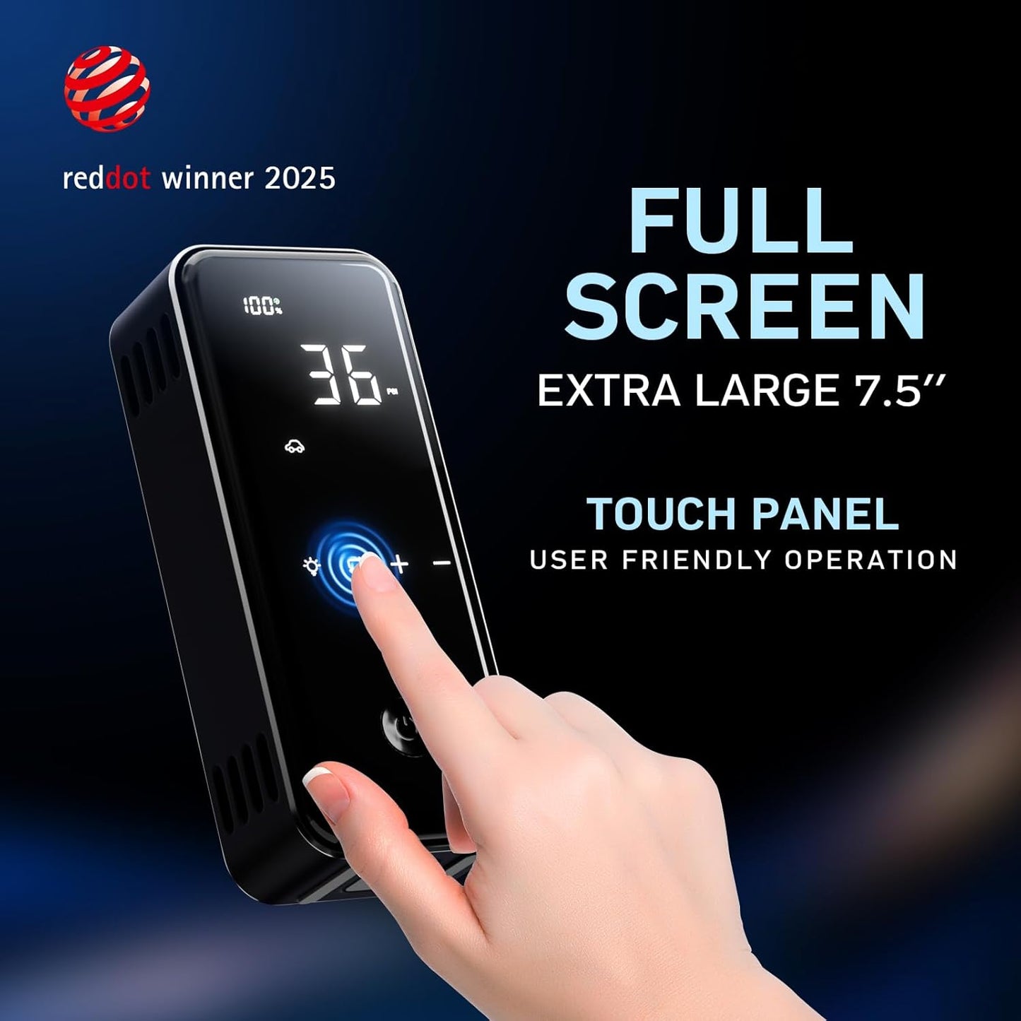 MotorX Tire Inflator Portable Air Compressor 2nd Generation, Large Tire Inflator Speed Level 30 Seconds Fast Inflation Air Pump, 15000mAh Battery Capacity, 65W 5X Fast Charging, Deluxe Package.