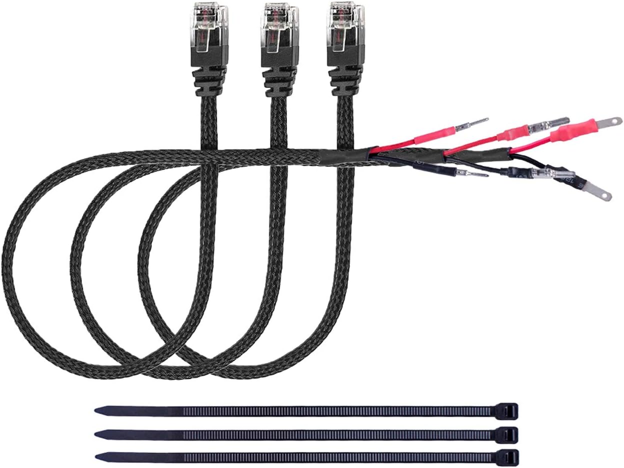 Xislet 24" Radar Detector Hardwire Power Cord Mirror Wire Plug Tap Compatible with Escort Valentine One Uniden Beltronics with Inline Fuse Mount RJ11 - Set of 3