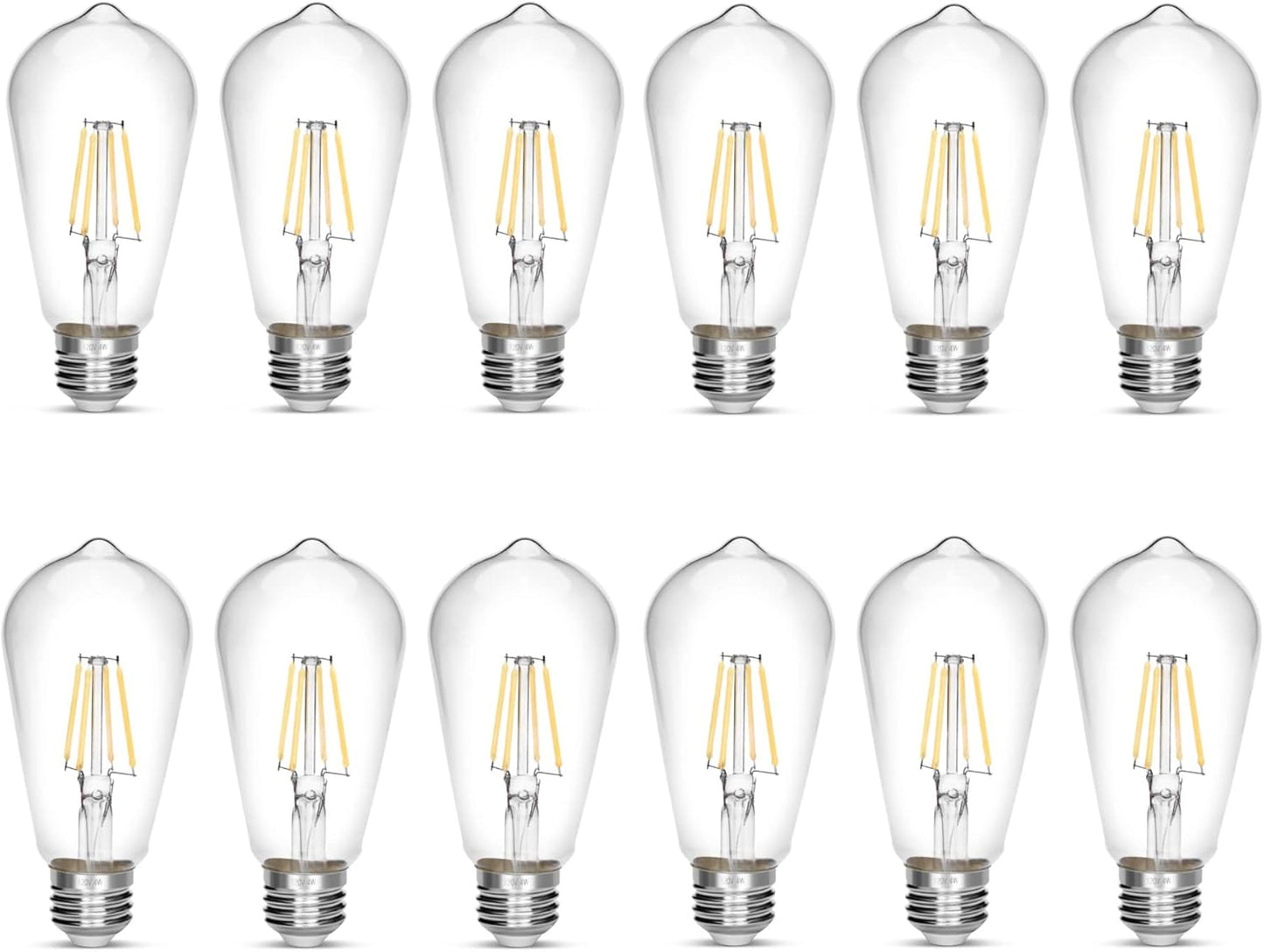 LED Edison Bulb 4W,Antique 40W Vintage Edison Bulb,E26 Light Bulb Non Dimmable Led Bulb 450 Lumens 5500K Cold White,Pack of 12