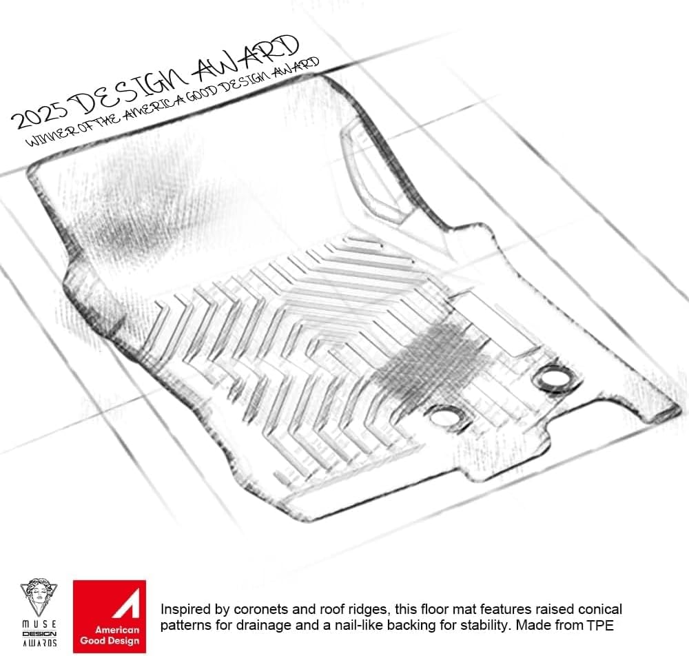 G-PLUS Floor Mats 3PCS Fit for Jeep Wrangler JL 2018-2025 Unlimited 4-Door Only (Not Fit for JK or 4XE), All Weather TPE Custom Fit Heavy Duty Floor Liners 1st & 2nd Row, Black