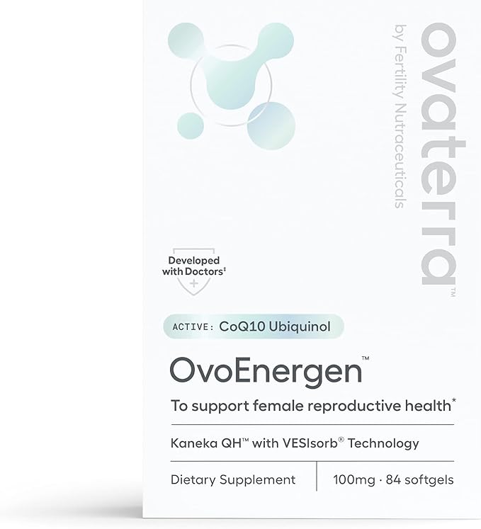 OvoEnergen Ubiquinol CoQ10 100mg Softgels, CoQ10 Supplement for Women to Support Reproductive Health and Egg Health, Fertility Booster with Kaneka QH, VESIsorb® Technology (84 Softgels, 28 Day Supply)