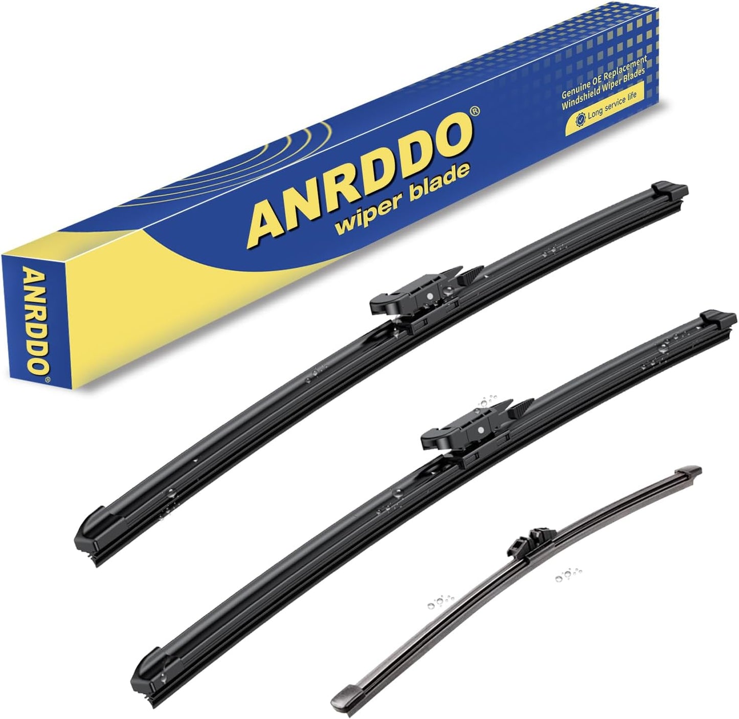 3 wipers Replacement For 2015 2016 2017 2018 2019 2020 2021 2022 2023 Ford Edge Windshield Wiper Blades Original Equipment Replacement - 28"+28"+14" (Set of 3) Pinch Tab