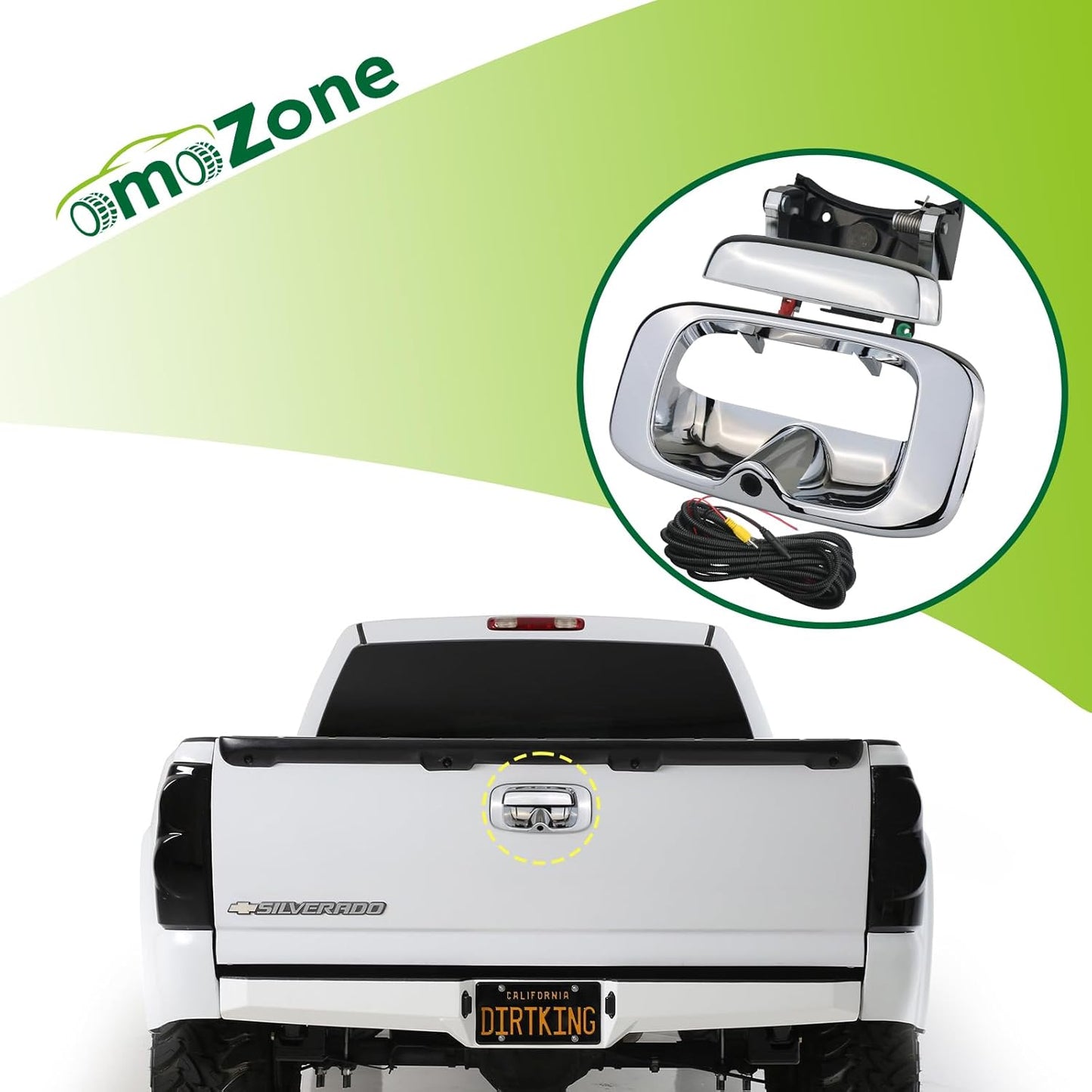 Backup Camera Tailgate Handle Rear View Camera Liftgate Latch Handle Chrome Compatible with 1999-2007 Chevrolet Chevy Silverado,GMC Sierra 1500 2500 3500 HD