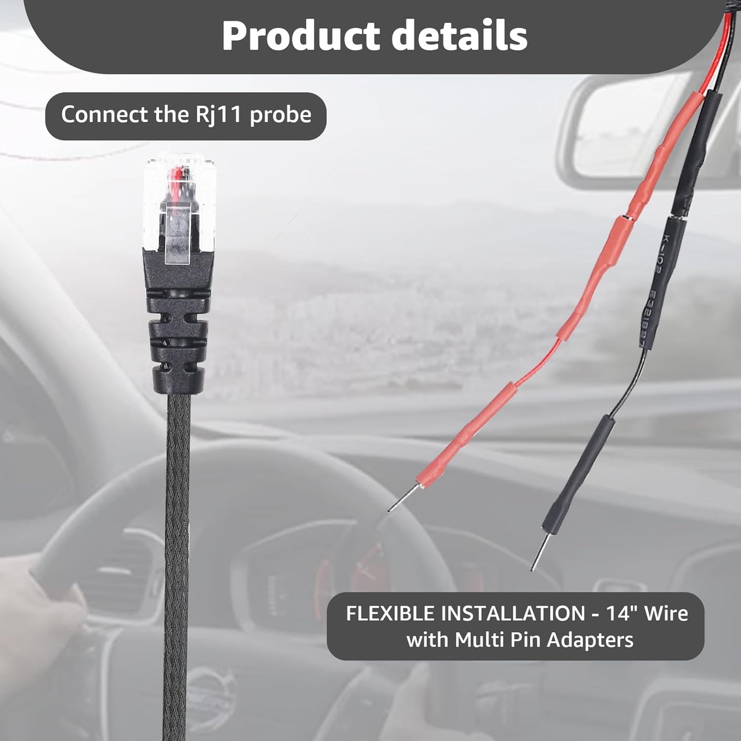 RJ11 Power Cord Compatible with Escort Radar Mirror Wire Detectors,Model (3005201M) Max 360C MaxCam Redline,Max Max2 Max 360,Inline Fuse,9500ix 8500x50 Redline