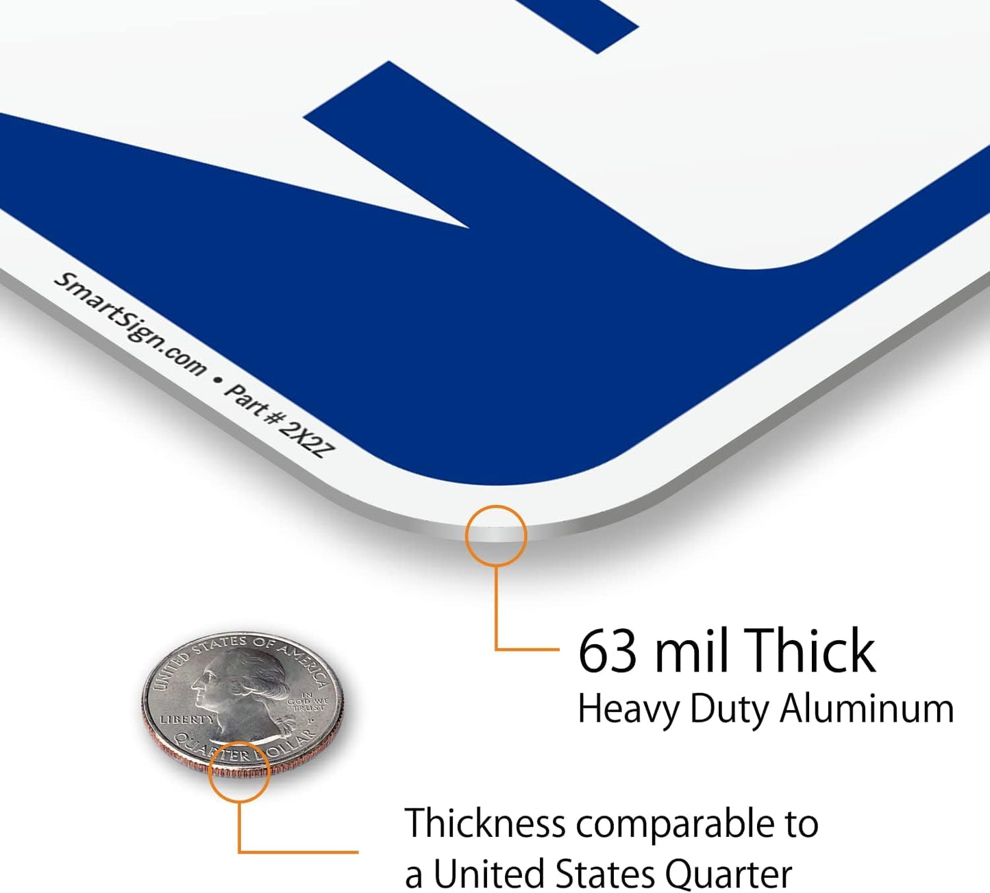 SmartSign Freezing Temperature When Blue Sign with Arrow - 18 x 12 inch, 63 mil Aluminum, 3M Laminated Engineer Grade Reflective Material, Blue and White, Made in USA